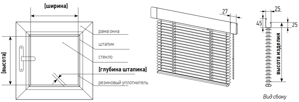 Инструкция по замеру кассетных горизонтальных жалюзи